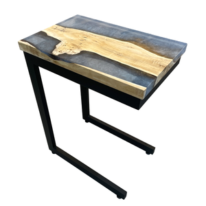 Tables de salle à manger modernes en résine époxy pour la maison, café, table de rivière en époxy, table en bois avec dalles - Product Image 2