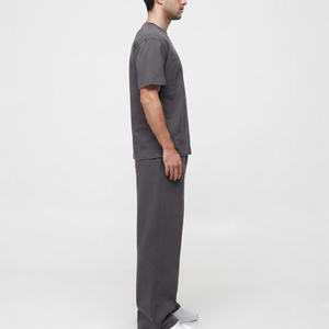 Pantalon de jogging pour homme de qualité supérieure, coupe ample et droite, taille élastique, avec cordon de serrage, style décontracté, personnalisable, vierge - Product Image 3