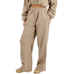 Womens Cropped Full <b>Zip</b> Hooded Tracksuit Set Wide Leg <b>Trousers</b> Elastic Waist Gathered Hem Two Piece Lounge Travel Street Outfits - Product Image 6
