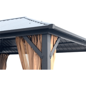 Gazebo Metálico Resistente de 10x12 con Techo Rígido, Mosquiteras, Toldos Resistentes de Acero Galvanizado para Exteriores, Pérgola, Gazebo - Product Image 6