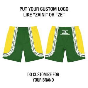 Premium 160g Polyester/Nylon Windbreaker <b>Shorts</b> <b>Green</b> Yellow White Solid Mid Waist Drawstring Closure Quick Dry Custom <b>Men's</b> - Product Image 1