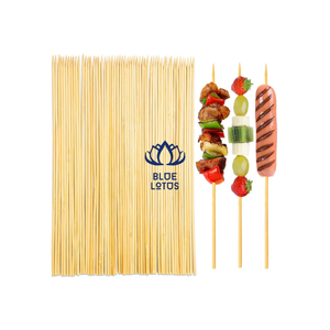 Brochettes en bambou naturel de haute qualité, lisses, pour poulet, bœuf, fruits de mer, légumes, kebab et grillades. - Product Image 1