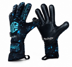 Gants de gardien de but en cuir MAX QUALITY GEAR, pour le football en extérieur, à doigts entiers, respirants, séchage rapide, fermeture auto-agrippante - Product Image 6