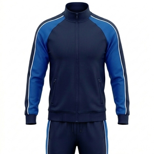 Conjunto Deportivo Premium para Hombre con Cremallera Completa, Franjas en Contraste, Poliéster, Ropa de Gimnasio, OEM ODM - Product Image 2