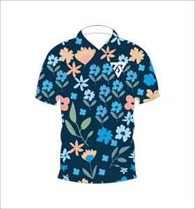 Camisa Polo Azul con Estampado Floral para Hombre, Camisa de Golf Informal de Verano de Manga Corta, Transpirable y Ligera - Product Image 1