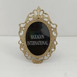 New Design Wedding Photo <b>Frame</b> Flourished Metal Brass Embossed Circular Photo <b>Frame</b> Unbreakable Photo <b>Frame</b> - Product Image 3