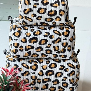 Handmade Leopard Print Makeup <b>Bag</b> Cosmetic <b>Bags</b> Beauty Organizer Makeup <b>Toiletry</b> Organizer Large Capacity Makeup <b>Bag</b> - Product Image 1
