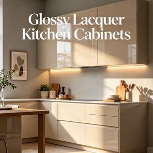 Meubles de <span class=keywords><strong>cuisine</strong></span> en L sur mesure avec finition laquée, structure en panneaux mélaminés et plan de travail en granit, armoires en bois pour villas - Product Image 6