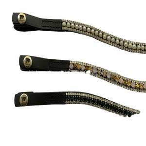 สายคาดคิ้วหนังสีดำแบบ3แถวทำจากไข่มุกไข่มุกเม็ดเงางามเป็นประกาย - Product Image 1