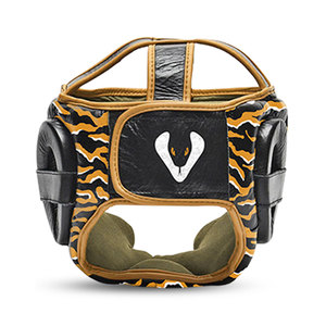 Venomous Tiger Viper Leather <b>Training</b> <b>Head</b> Guard Breathable Reinforced Padding Clear Full Face Protection for Boxing Safety - Product Image 4