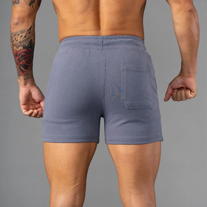 Pantalones Cortos Deportivos Premium para Hombre, Color Sólido, con Cordón, Cintura Media, Tejido Transpirable, con Bolsillos, Gris - Product Image 2