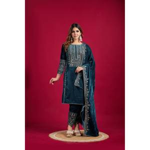 ชุดแต่งกายสำหรับปาร์ตี้สีดำจากนักออกแบบ SRK Top-dupatta พร้อมงานเย็บปักถักร้อยและลำดับไซส์ XL - Product Image 5