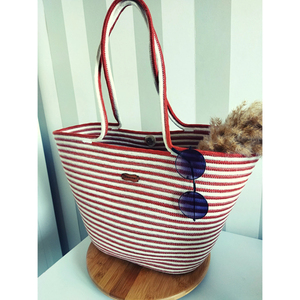 Bolso Tote Moderno de Alta Calidad para Mujer, Multicolor a Rayas, Grande, Informal, para Compras, con Asas Largas - Product Image 4