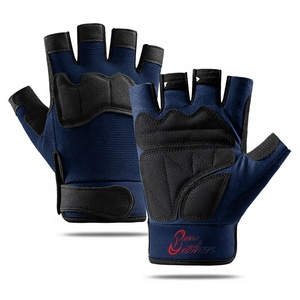 Guantes Deportivos de Cuero Duraderos de Medio Dedo con Logotipo Personalizado para Levantamiento de Pesas, Fisicoculturismo y Uso en Gimnasio - Product Image 1