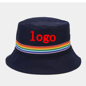 Sombreros de Pescador Deportivos de Verano al por Mayor, Impermeables, con Rayas de Arcoíris, Personalizables, para Parejas, Protección Solar - Product Image 1