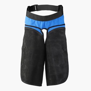 Chaps de ferrier unisexe en cuir véritable robustes, réglables, pour la protection des jambes et la coupe des sabots - Product Image 1