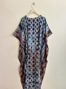 Lot Of Vintage Soft Crepe Silk Tie and Dye <b>Kaftan</b> <b>Dress</b> Women Maxi Lounge Wear <b>Dress</b> - Product Image 6