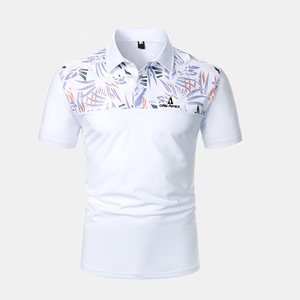 เสื้อโปโลผ้าฝ้ายพิมพ์ลายสำหรับผู้ชายเสื้อโปโลผ้าไหมปักลายซับลิเมชันลำลองพร้อมโลโก้ OEM ชิ้น - Product Image 1