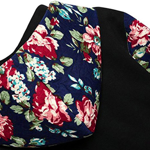 Sudadera con Capucha para Mujer, Estampado Floral, Tejida, Informal, para Otoño, Diseño Forrado, Blanca, Azul Marino, Personalizable - Product Image 6