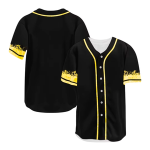 Maillot de baseball noir tendance classique avec bordure vert citron et logo brodé, chemise uniforme à manches courtes - Product Image 6