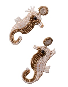 Anaheim estilo clásico bajo el mar adornado Seahorse Huggie pendientes con perla diamante para fiestas de boda o regalos - Product Image 4