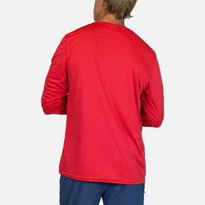 เสื้อยืดคอกลมแขนยาวสีพื้นสำหรับผู้ชาย PUFFIN SPORTS ออกแบบเองตามสั่ง (OEM) ทรงปกติ สวมใส่สบาย ผลิตจากผ้าถักโพลีเอสเตอร์แห้งเร็ว - Product Image 4