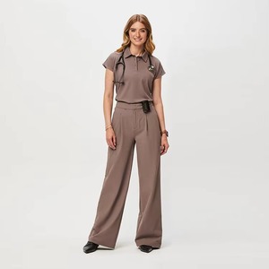 2026 <b>Doctor</b> Women Scrub <b>Set</b> Short Sleeve Fashion Zipper Design Nursing Uniform <b>Sets</b> Medical/Dental/Lab Use - Product Image 2