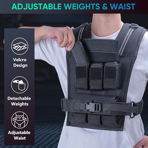 Chaleco con Peso Ajustable para Hombre, 20lbs/30lbs/40lbs, con Franja Reflectante, Chaleco con Peso para Mujer, Chaleco de Entrenamiento para Fuerza - Product Image 5