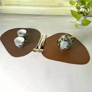 Set de table en cuir véritable, set de table en cuir végétalien, set de table irrégulier, écologique, imperméable, pour table de luxe - Product Image 6