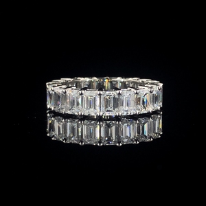 Exquis 5.0Ct Emerald Lab Grown Diamond Full Eternity Band 10K 14K 18K Or Massif Mariage Fiançailles Anniversaire Cadeau pour Elle - Product Image 1
