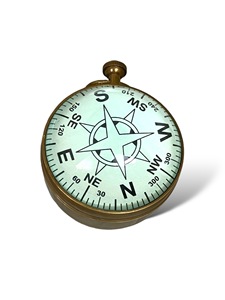 Luxury Handmade Brass Desk <b>Clock</b> with Lens Compass Vintage Nautical Office Decor by Tajdaar Handicraft - Product Image 3