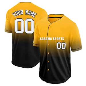 Camiseta de Béisbol Personalizada con Impresión Digital de Logotipo y Nombre, Transpirable, de Secado Rápido, 100% Poliéster, Ropa Deportiva Unisex - Product Image 1