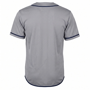 เสื้อเบสบอลสีเทา คอวี ผ้าถัก โพลีเอสเตอร์ 100% แขนสั้น ติดกระดุมด้านหน้า แห้งเร็ว สวมใส่สบาย เหมาะสำหรับฤดูร้อน เสื้อทีม เสื้อกีฬา - Product Image 2
