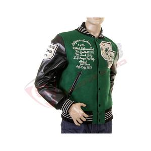 Strip-Collar Cómodo-Sorority Personalizado 2026 Chaquetas de color verde Bordado transpirable-Lettermen Varsity's Colleges Chaquetas - Product Image 2