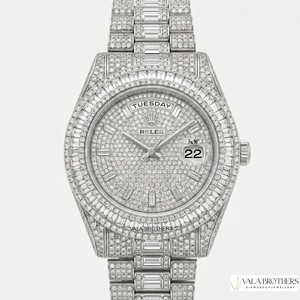 Reloj Rolax Diamond de 42 mm, Caja Redonda de Aleación de Acero Inoxidable, Pantalla Analógica, Reloj de Cuarzo de Lujo para Mujer con Cierre de Hebilla - Product Image 1