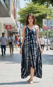 เดรสยาวทรงเอผ้าฝ้ายลูกไม้สไตล์วินเทจคุณภาพพรีเมียมสำหรับผู้หญิง ใส่ได้ทั้งฤดูร้อน ชายหาด ลำลอง งานกลางคืน แบบไม่มีแขน - Product Image 2