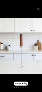 Wood Handle Steel Stirring Spoon Minimalist <b>Kitchen</b> Tool for Herb Mixing & Cooking Sourdough Starter Stirring Whisk - Product Image 4