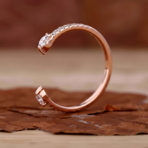 <b>Open</b> Marquise Lab Grown Diamond Minimalist <b>Open</b> Band Dainty Stacking Adjustable Wedding & Anniversary <b>Ring</b> for Women - Product Image 3