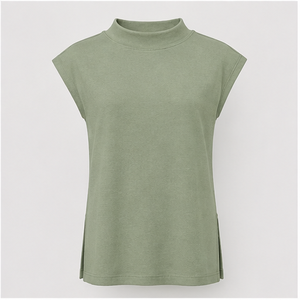เสื้อยืดแขนสั้นคอเต่าสีเขียวเซจสำหรับผู้หญิง รุ่น WTS-0023 - Product Image 1