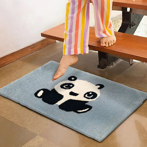 Alfombra de Lana Hecha a Mano, Diseño de Panda Adorable, Alfombra Infantil, Ideal para Cuarto de Niños, Ideal para Sala de Estar - Product Image 1
