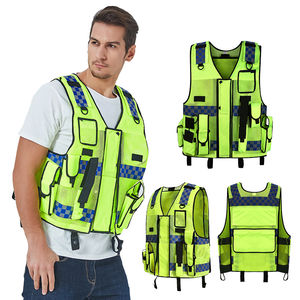 Chaleco Reflectante de Seguridad de Alta Visibilidad, Ropa de Trabajo con Diseño Multibolsillos, 100% Poliéster Malla, Color y Logotipo Personalizables para Uniforme de Guardia - Product Image 2