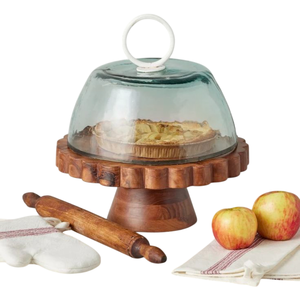 Hot Selling Modern Single Plate Wedding <b>Cake</b> <b>Stand</b> With <b>Glass</b> Dome Custom Logo Black Color Wood Fruit & Dessert Display <b>Stand</b> - Product Image 5