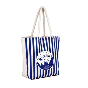 Sac en toile de haute qualité fabriqué en Inde avec motif rayé et impression de logo à la mode et sac de Novation élégant - Product Image 2