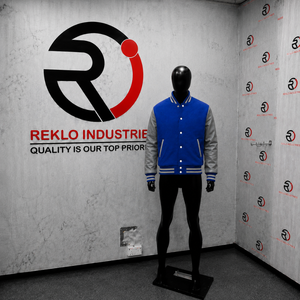 Nueva Chaqueta Varsity Azul Premium de Lana, Corte Regular, Exterior de Poliéster y Algodón, Mangas de PU, Estilo Minimalista y Elegante para Otoño - Product Image 3