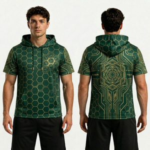 Premium <b>short</b> <b>sleeve</b> <b>hoodies</b> for men featuring vivid sublimation patterns flexible styling and personalized design choices - Product Image 4