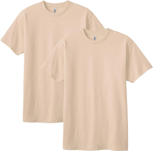 Camiseta de Manga Corta para Hombre, Color Beige, Corte Regular, Cuello Redondo, Estilo Casual, 100% Algodón Jersey, Diseño con Letras, Secado Rápido, 320g - Product Image 1