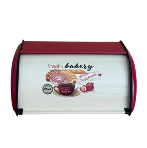Handpainted Bread Box Wholesaler Vintage Farmhouse Wooden <b>Lid</b> Kitchen Countertop Metal Tin Canister <b>Bin</b> Bread Box - Product Image 2