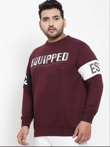 Sudadera de Cuello Redondo Color Granate para Hombre, Corte Regular, Logotipo Estampado, Informal, Tejida, 100% Algodón, para Otoño - Product Image 4