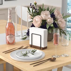 Napkin Holder for <b>Table</b> Iron Standing Napkin Dispenser for <b>Dining</b> <b>Table</b> Farmhouse <b>Rustic</b> <b>Wood</b> Holders Room Decor Black & Brown - Product Image 5