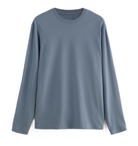 Men's Knitted Regular Fit Long Sleeve Cotton T-Shirt O-Neck Solid Color High Quality Breathable Cotton Casual Wear - Product Image 2